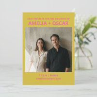 Bold Modern Chartreuse Pink Yellow Wedding Photo