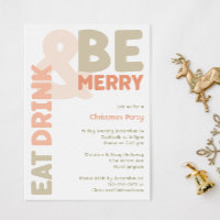 Bold Modern Christmas Eat Drink And Be Merry Party