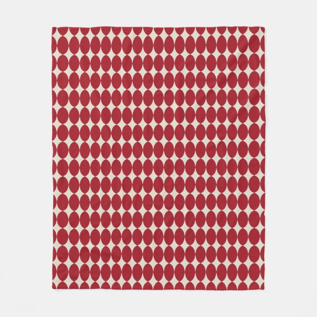 Bold Modern Christmas Red Baubles Festive Chic  Fleece Blanket (Front)