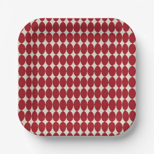 Bold Modern Christmas Red Baubles Festive Chic  Paper Plate