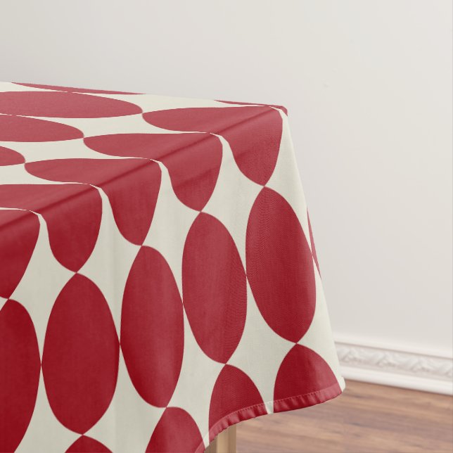Bold Modern Christmas Red Baubles Festive Chic  Tablecloth (In Situ)