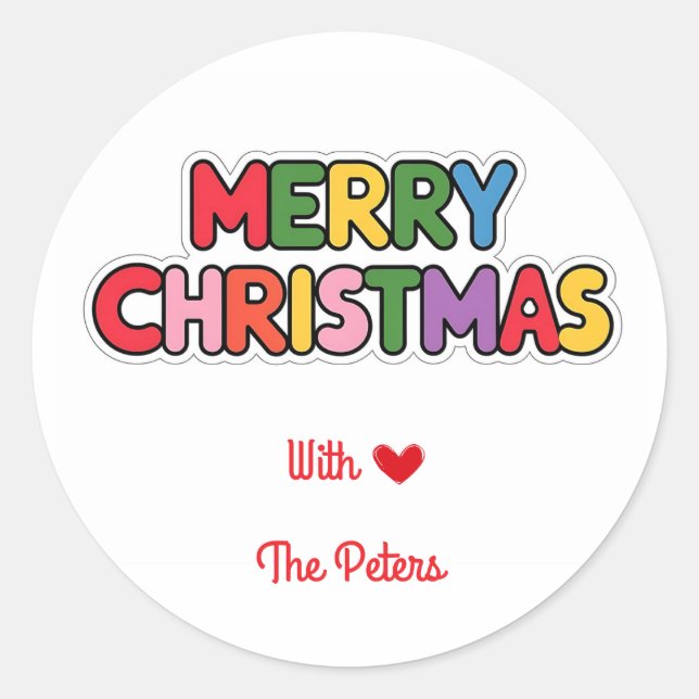 Bold Modern christmas sticker (Front)
