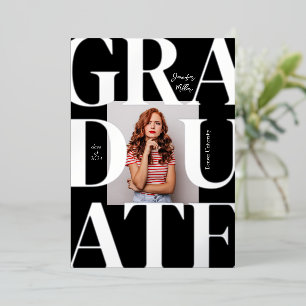Bold Modern Classic Photo Graduation Invitation