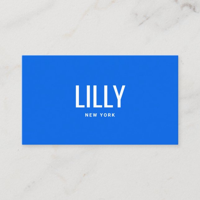 Bold Modern Colbalt Blue Business Card (Front)