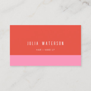 Bold Modern Color Block - Pink and Red, no logo Business Card