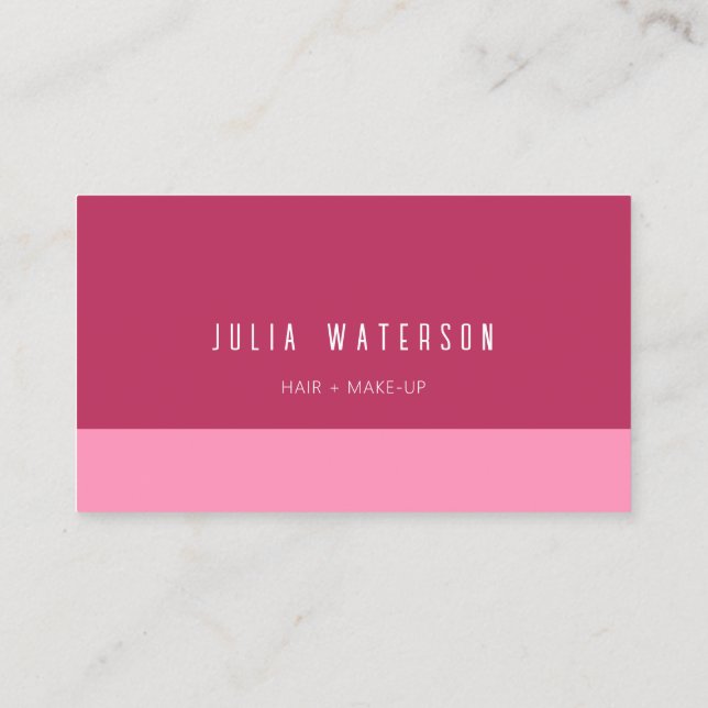 Bold Modern Colour Block - Shades of Pink, no logo Business Card (Back)