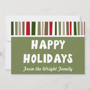 Bold Modern Colourful Happy Holidays, Personalized Holiday Card