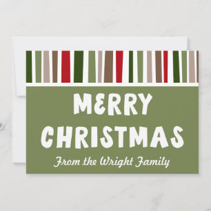 Bold Modern Colourful Merry Christmas, Personalize Holiday Card