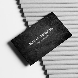 Bold Modern Construction Black Concrete Textured Business Card