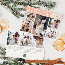 Bold Modern Coral Merry Year In Review Eight Photo