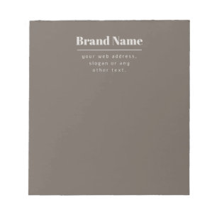 Bold Modern Dark & Light Beige Brand or Business Notepad