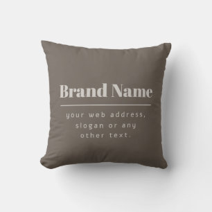Bold Modern Dark & Light Beige Brand or Business Throw Pillow