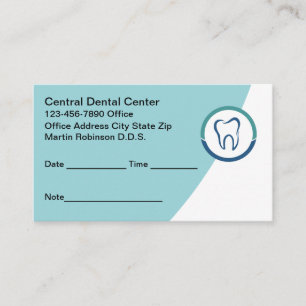 Bold Modern Dentist Office Appointment Cards