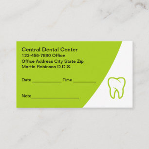 Bold Modern Dentist Office Appointment Cards