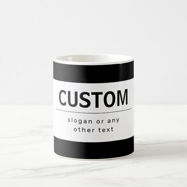 Bold Modern Editable Text | Black & White Coffee Mug (Center)