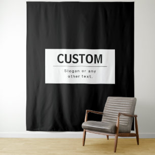Bold Modern Editable Text   Black & White Tapestry