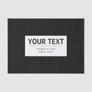 Bold Modern Editable Text   Black & White Tissue Paper