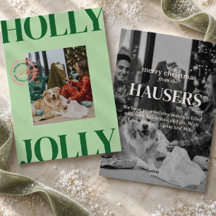 Bold Modern Family Photo Cute Stamp Holiday Card
