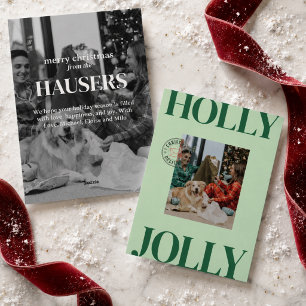 Bold Modern Family Photo Cute Stamp Holiday Card