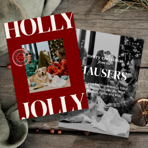 Bold Modern Family Photo Cute Stamp Holiday Card