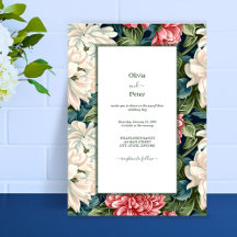 Bold Modern Floral Wedding Invitation