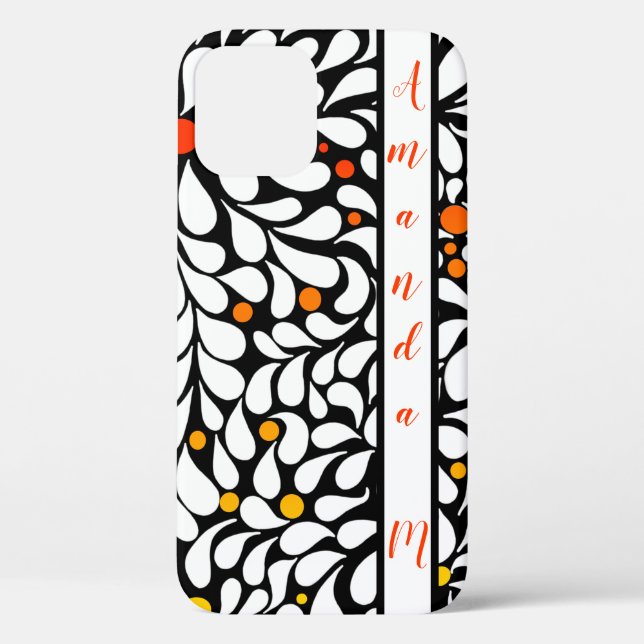 Bold modern flowers with warm ombre canvas print Case-Mate iPhone case (Back)