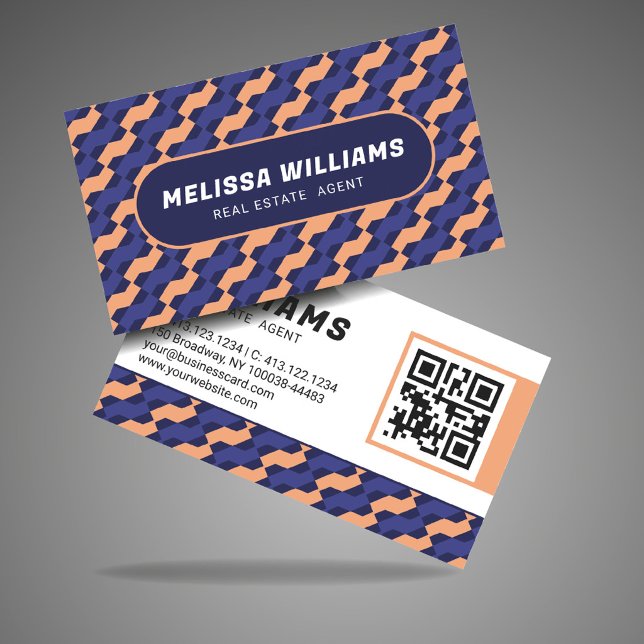 Bold Modern Geometric Interlocking Pattern  Business Card (Creator Uploaded)