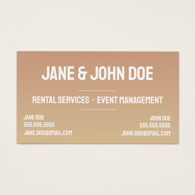 Bold Modern Gradient Business Card with 2 Names (Front)