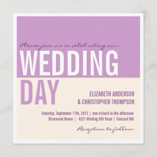 Bold Modern Graphic Block Wedding Invitation