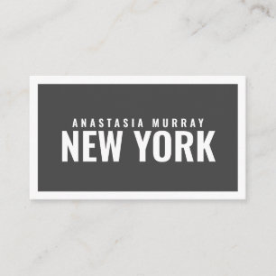 Bold Modern Gray White Minimalist Luxury Boutique Business Card