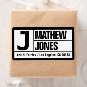 Bold & Modern Large Font   b&w Return Address