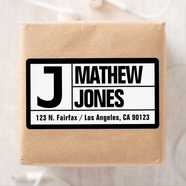Bold & Modern Large Font | b&w Return Address (Insitu)