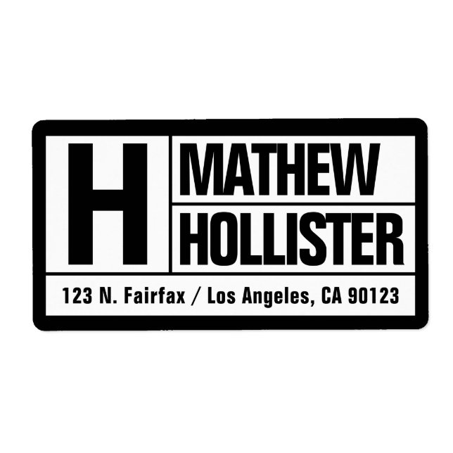 Bold & Modern Large Font | b&w Return Address (Front)