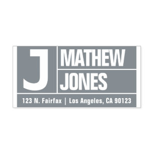 Bold & Modern Large Font Grey Return Address Self-inking Stamp