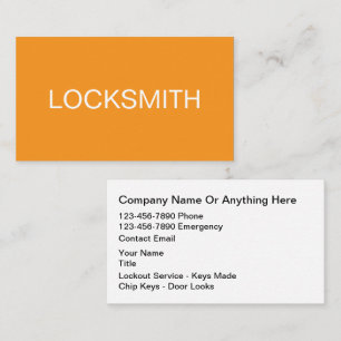 Bold Modern Locksmith Business Cards