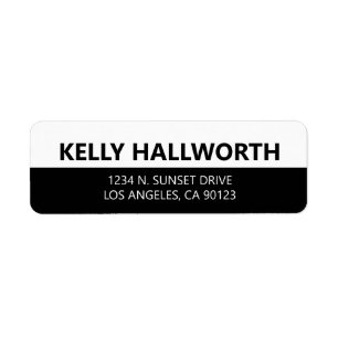 Bold Modern Looking Black and White Return Address