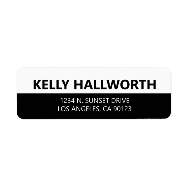 Bold Modern Looking Black and White Return Address (Front)