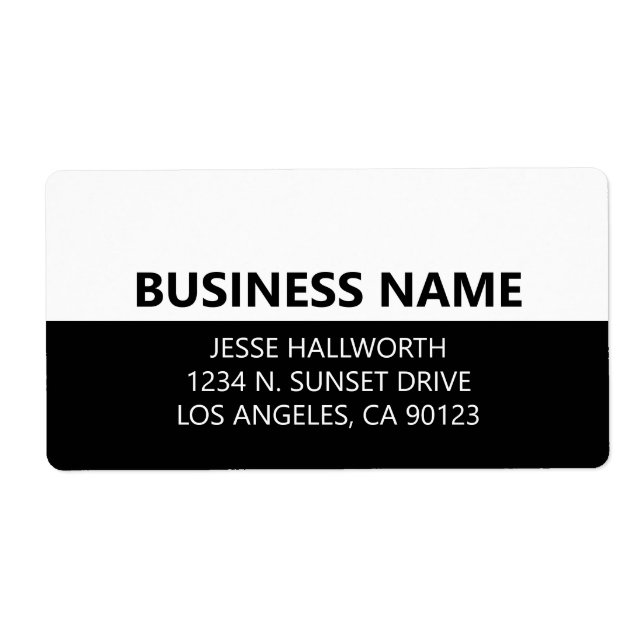 Bold Modern Looking Black & White Return Address (Front)