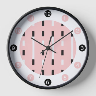 Bold & Modern Memphis Style Black,White,Pink  Clock