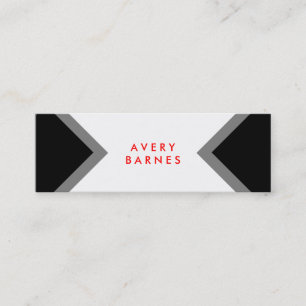 Bold Modern Minimalist Black and White Networking Mini Business Card