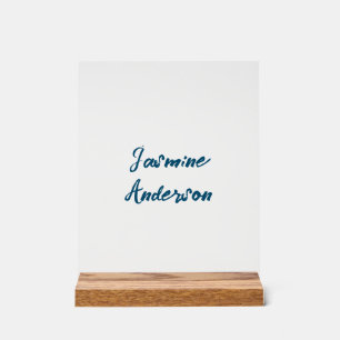 Bold Modern Minimalist Ocean Blue Colour Acrylic Sign