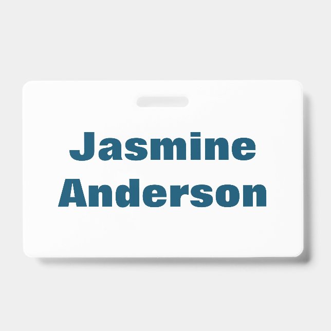 Bold Modern Minimalist Ocean Blue Colour Badge (Front)
