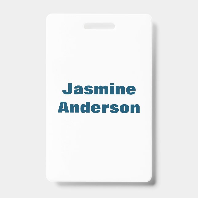 Bold Modern Minimalist Ocean Blue Colour Badge (Front)
