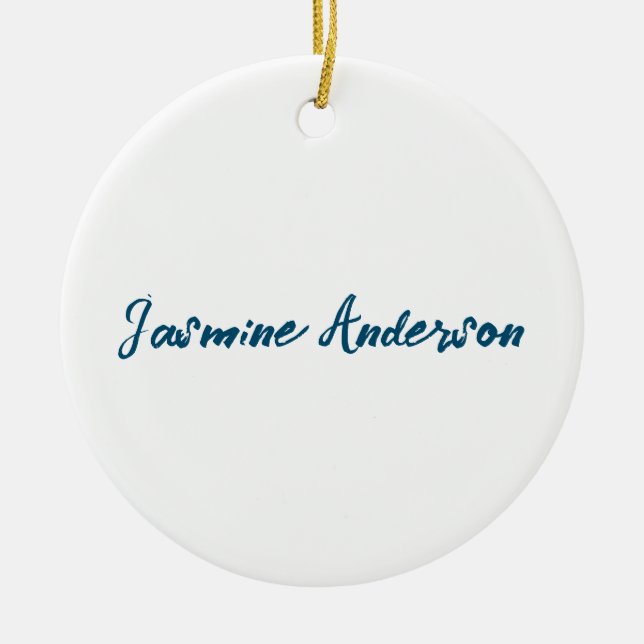 Bold Modern Minimalist Ocean Blue Colour Ceramic Ornament (Front)