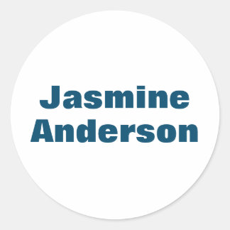 Bold Modern Minimalist Ocean Blue Colour Classic Round Sticker