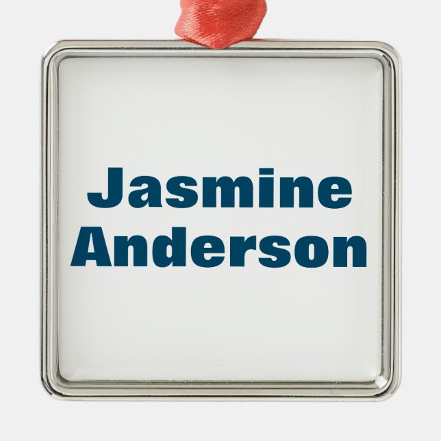 Bold Modern Minimalist Ocean Blue Colour Metal Ornament (Front)