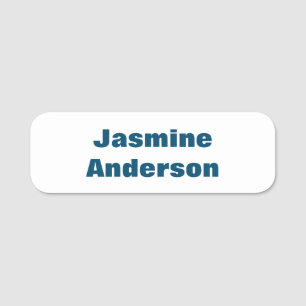 Bold Modern Minimalist Ocean Blue Colour Name Tag
