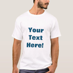 Bold Modern Minimalist Ocean Blue White Colour T-Shirt