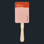 Bold Modern Minimalist Orange Pink Wedding Program Hand Fan<br><div class="desc">Can be customized to suit your needs.

// Looking for matching or complementary items? Other stationery from the set available in the ‘collections’ section of my store.

// Need help customizing your design? Got other ideas? Feel free to contact me (Zoe) directly.</div>