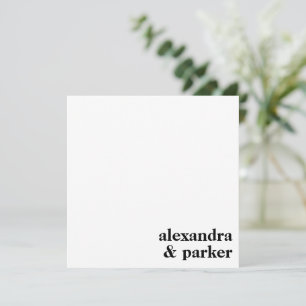 Bold Modern Minimalist Typography Couple Names Card